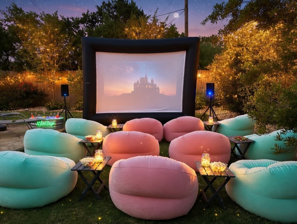 Outdoor movie setup 6 in Leander